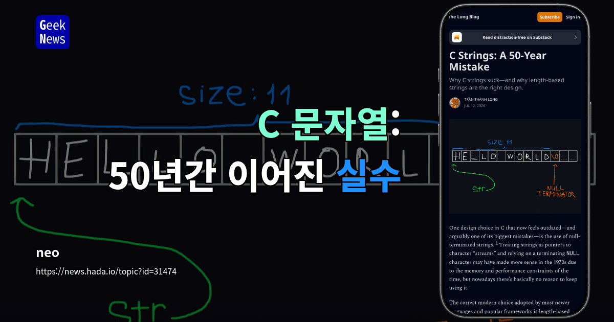 C 문자열: 50년간 이어진 실수
