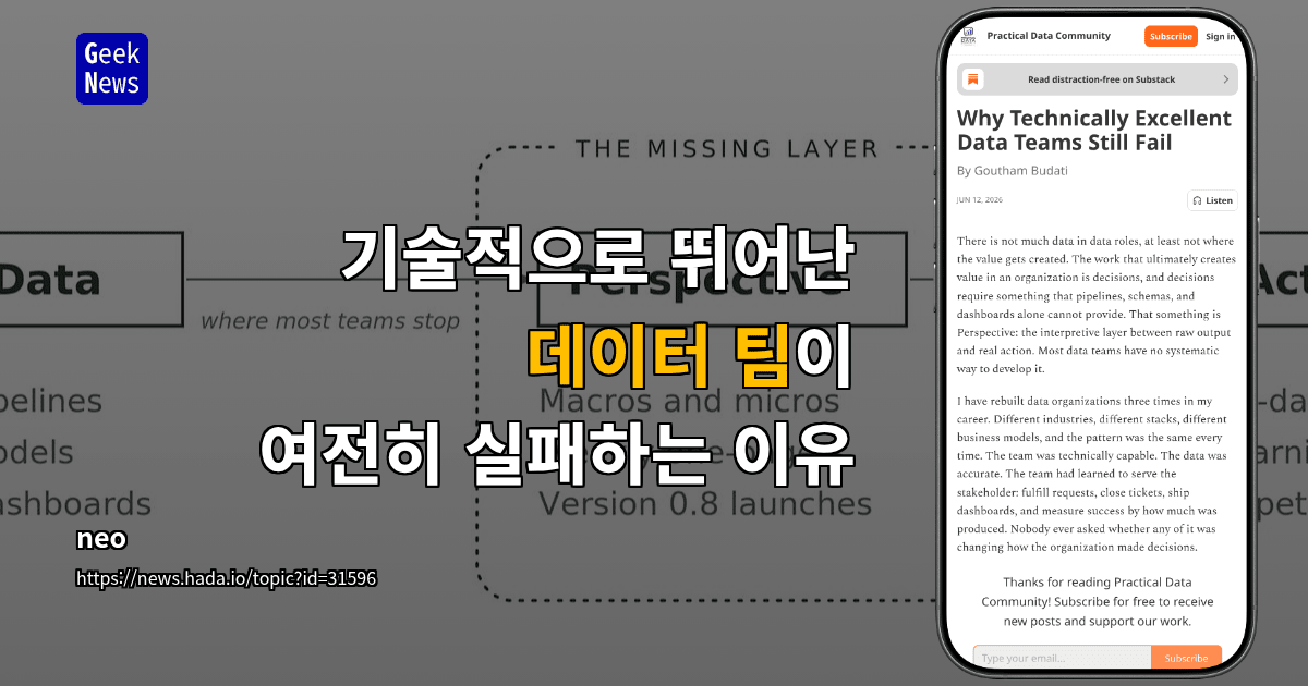 기술적으로 뛰어난 데이터 팀이 여전히 실패하는 이유