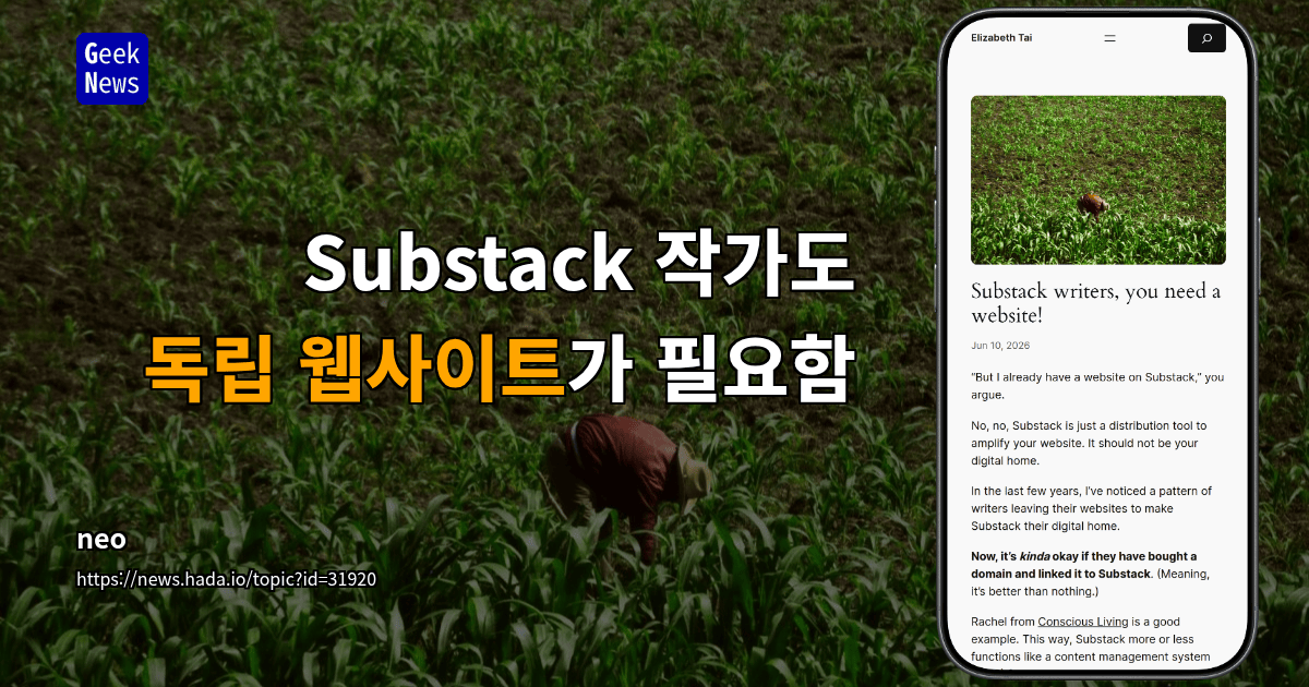 Substack 작가도 독립 웹사이트가 필요함