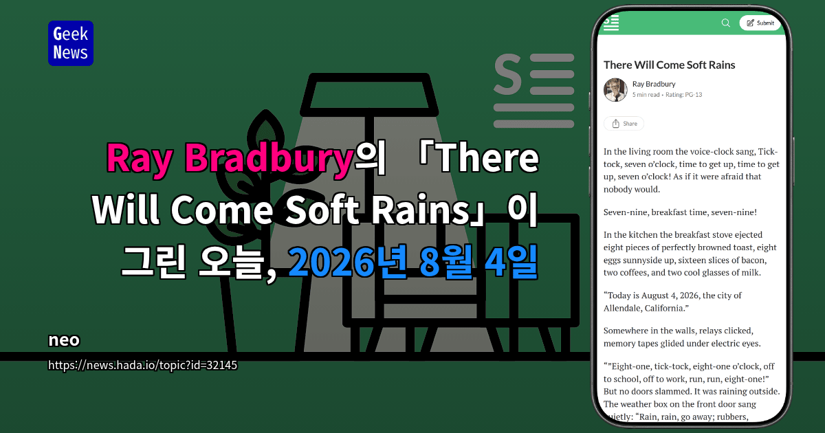 Ray Bradbury의 「There Will Come Soft Rains」이 그린 오늘, 2026년 8월 4일