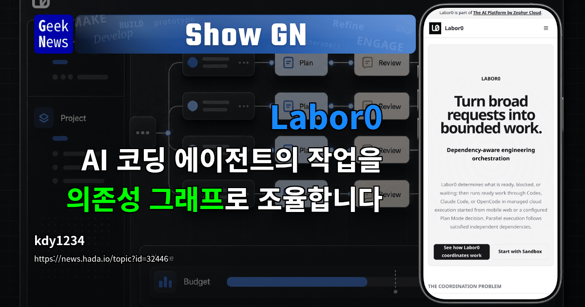 Show GN: Labor0 – AI 코딩 에이전트의 작업을 의존성 그래프로 조율합니다