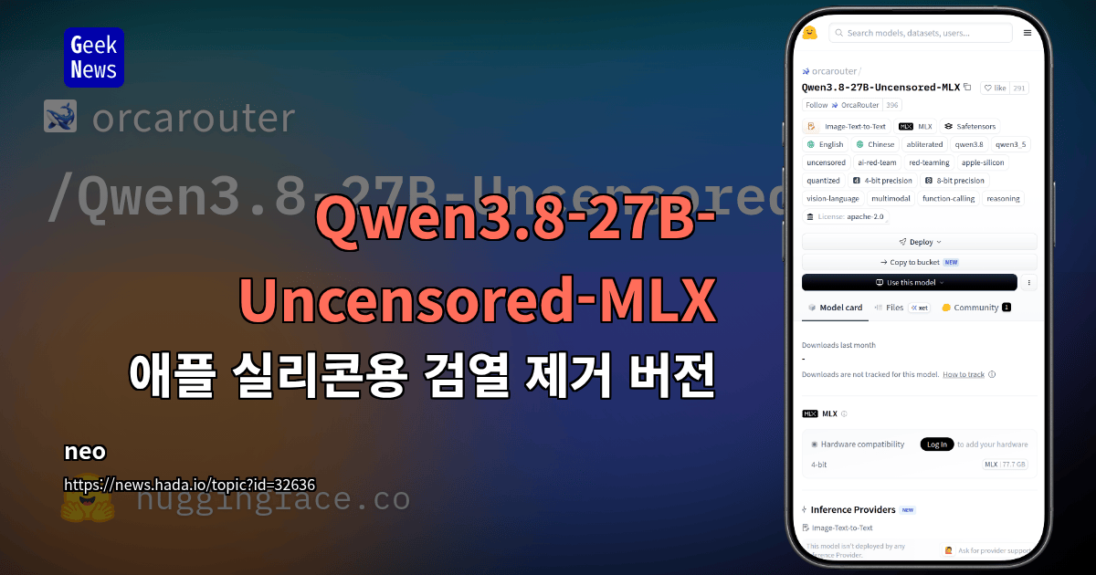 Qwen3.8-27B-Uncensored-MLX - 애플 실리콘용 검열 제거 버전