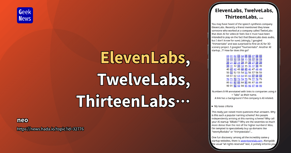 ElevenLabs, TwelveLabs, ThirteenLabs…