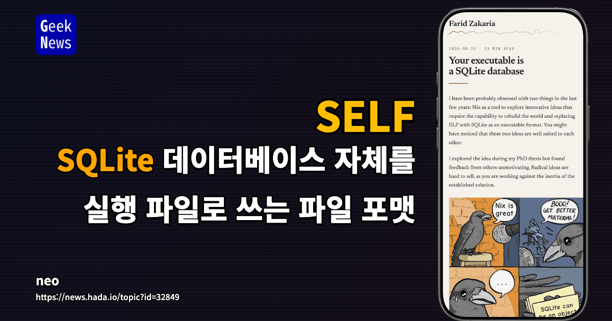 실행 파일 자체가 SQLite 데이터베이스인 SELF