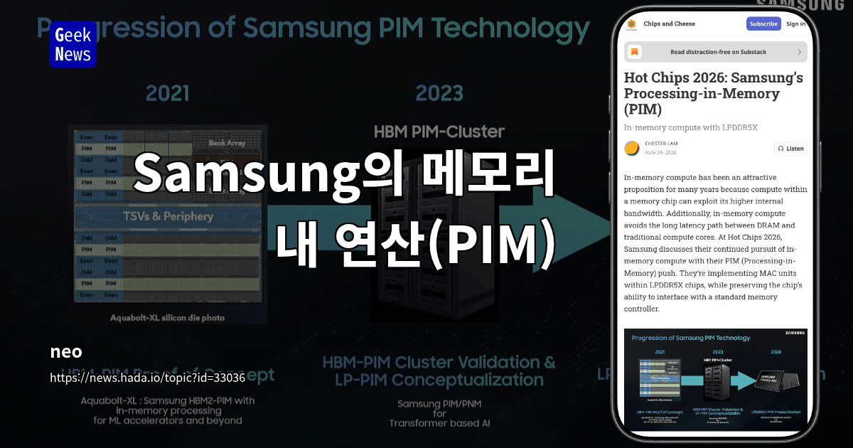 Samsung의 메모리 내 연산(PIM)