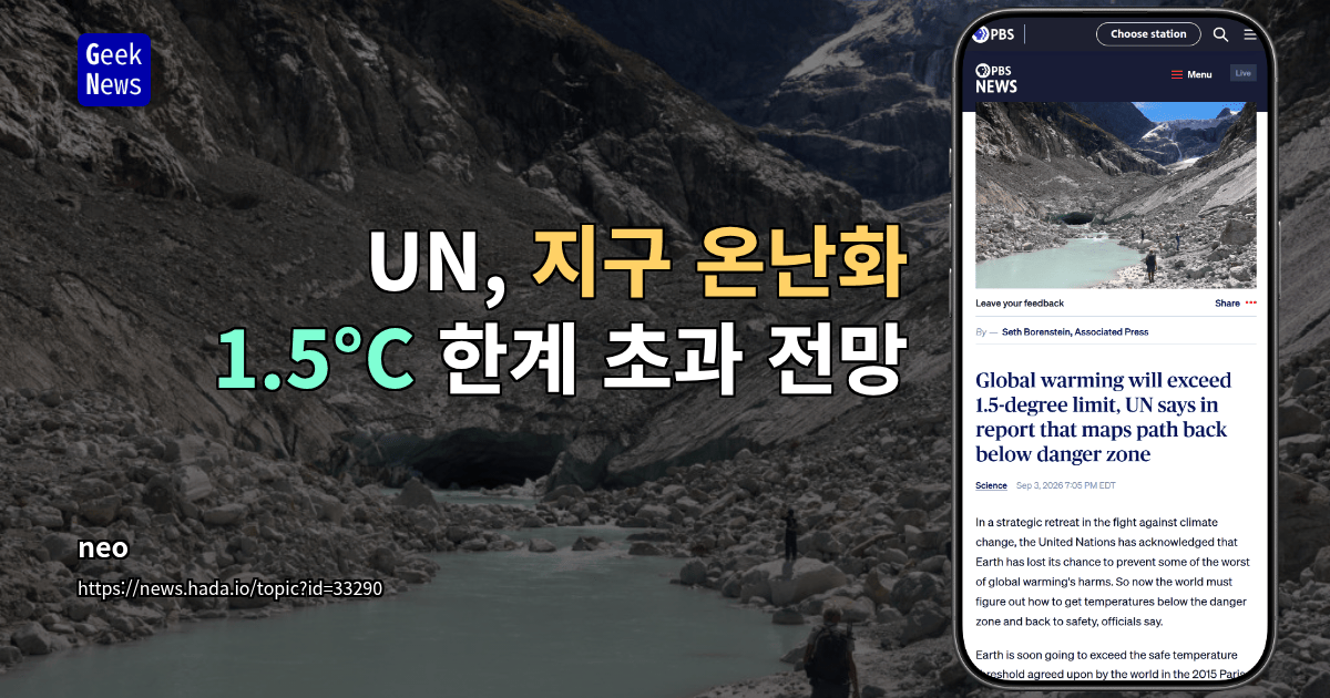 UN, 지구 온난화 1.5°C 한계 초과 전망