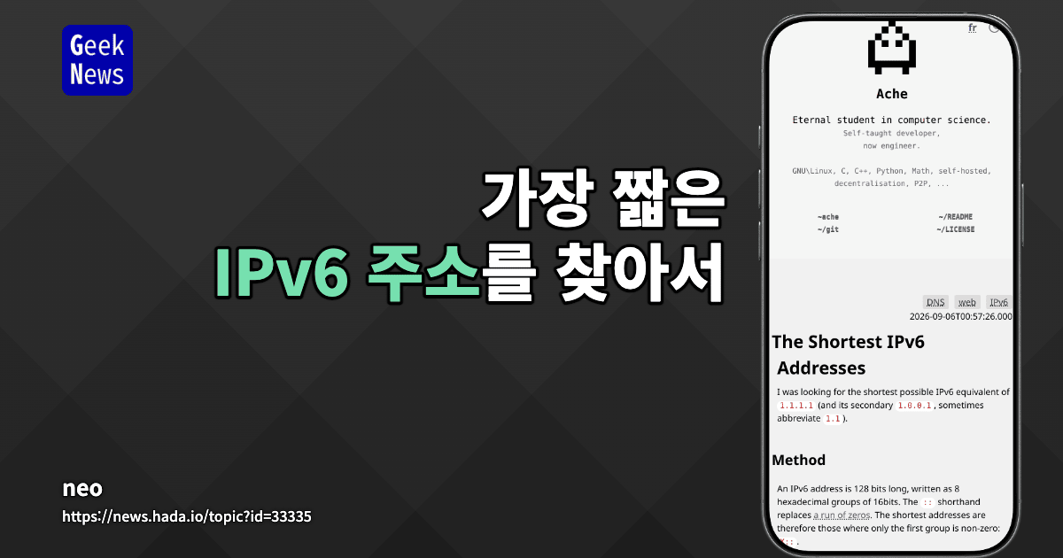가장 짧은 IPv6 주소를 찾아서