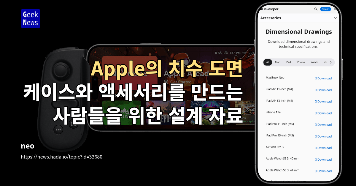 Apple의 치수 도면