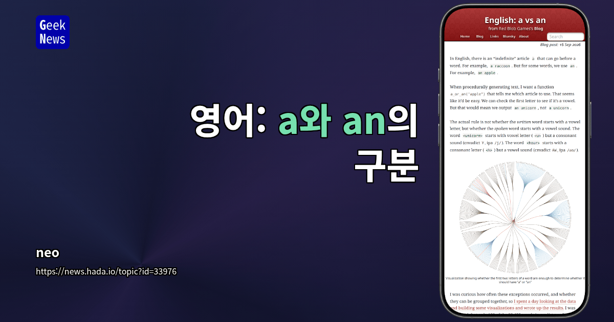 영어: a와 an의 구분