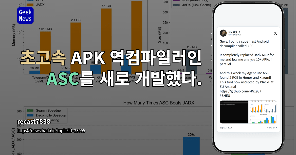 초고속 APK 역컴파일러인 ASC를 새로 개발했다.