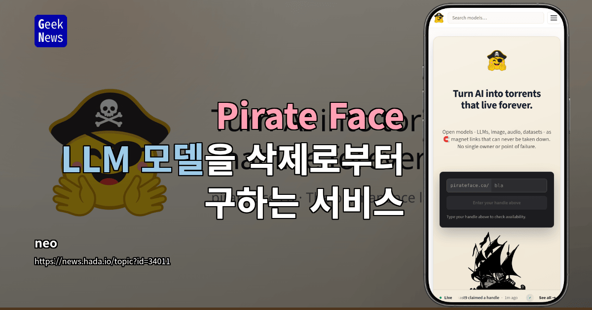 Pirate Face - LLM 모델을 삭제로부터 구하는 서비스