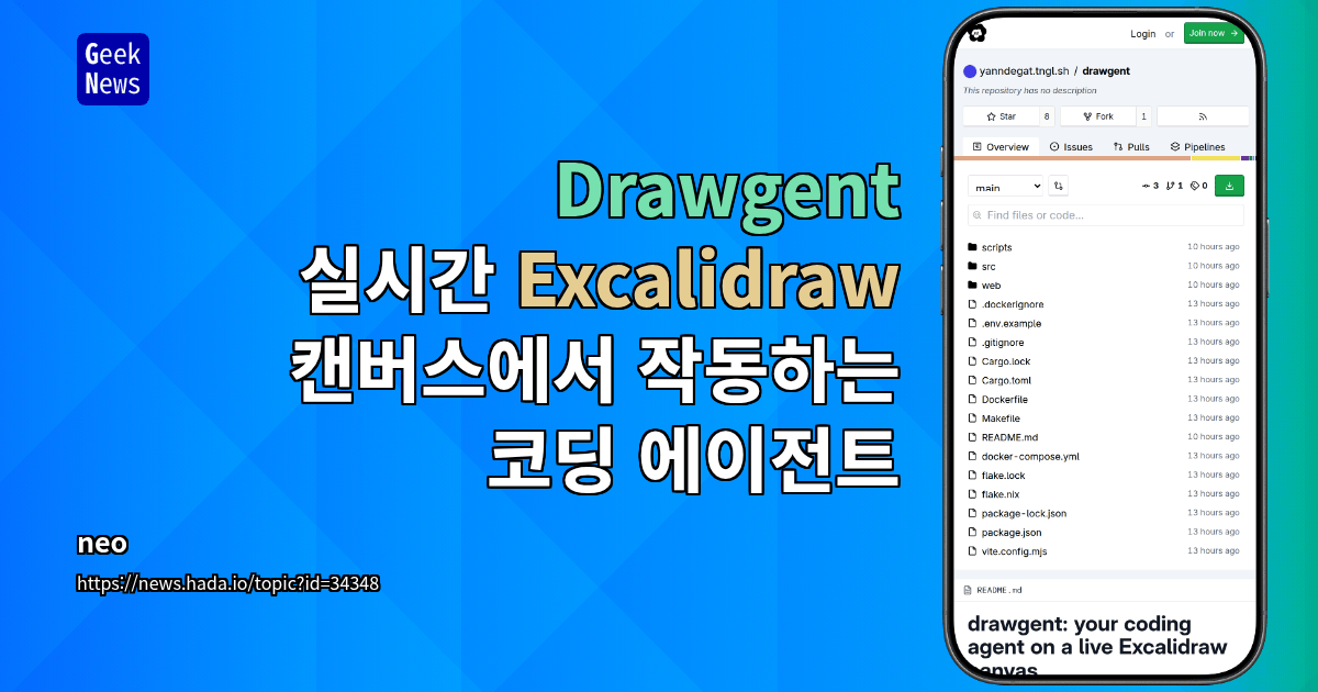 Drawgent - 실시간 Excalidraw 캔버스에서 작동하는 코딩 에이전트