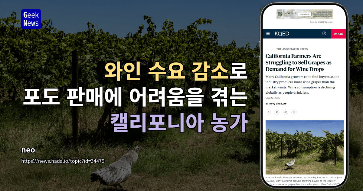 와인 수요 감소로 포도 판매에 어려움을 겪는 캘리포니아 농가
