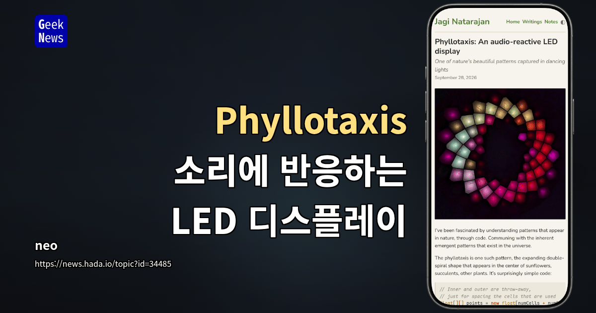 Phyllotaxis - 소리에 반응하는 LED 디스플레이