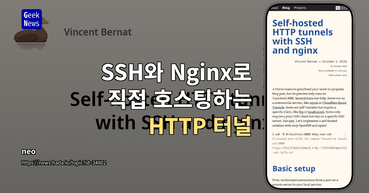 SSH와 Nginx로 직접 호스팅하는 HTTP 터널