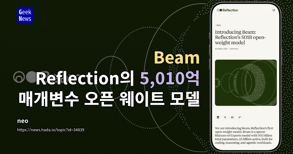 Beam - Reflection의 5,010억 매개변수 오픈 웨이트 모델