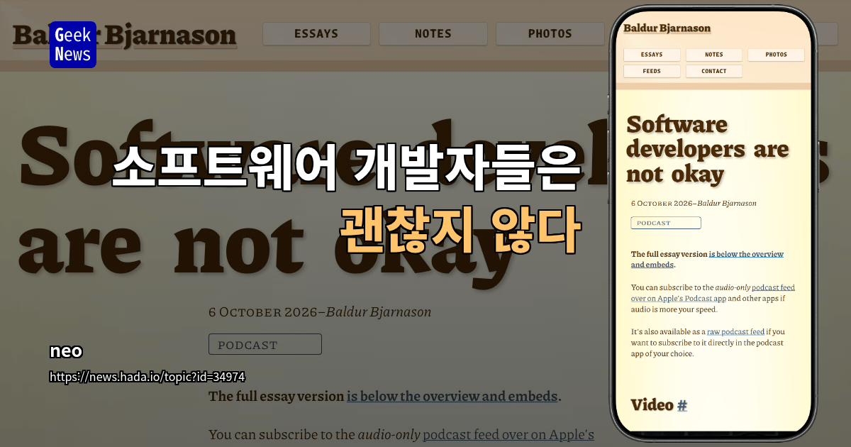 소프트웨어 개발자들은 괜찮지 않다
