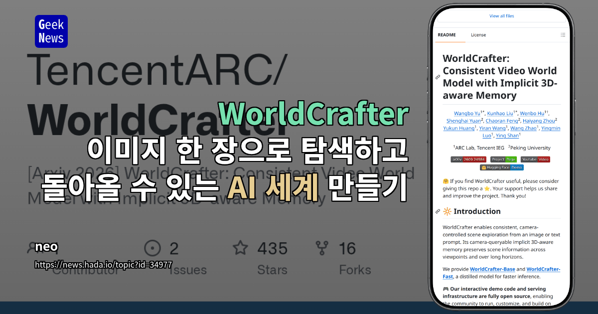 WorldCrafter - 이미지 한 장으로 탐색하고 돌아올 수 있는 AI 세계 만들기