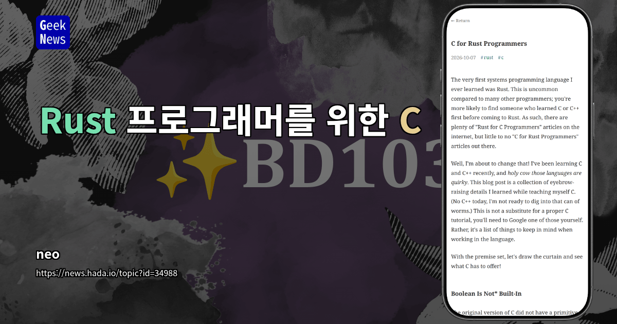 Rust 프로그래머를 위한 C