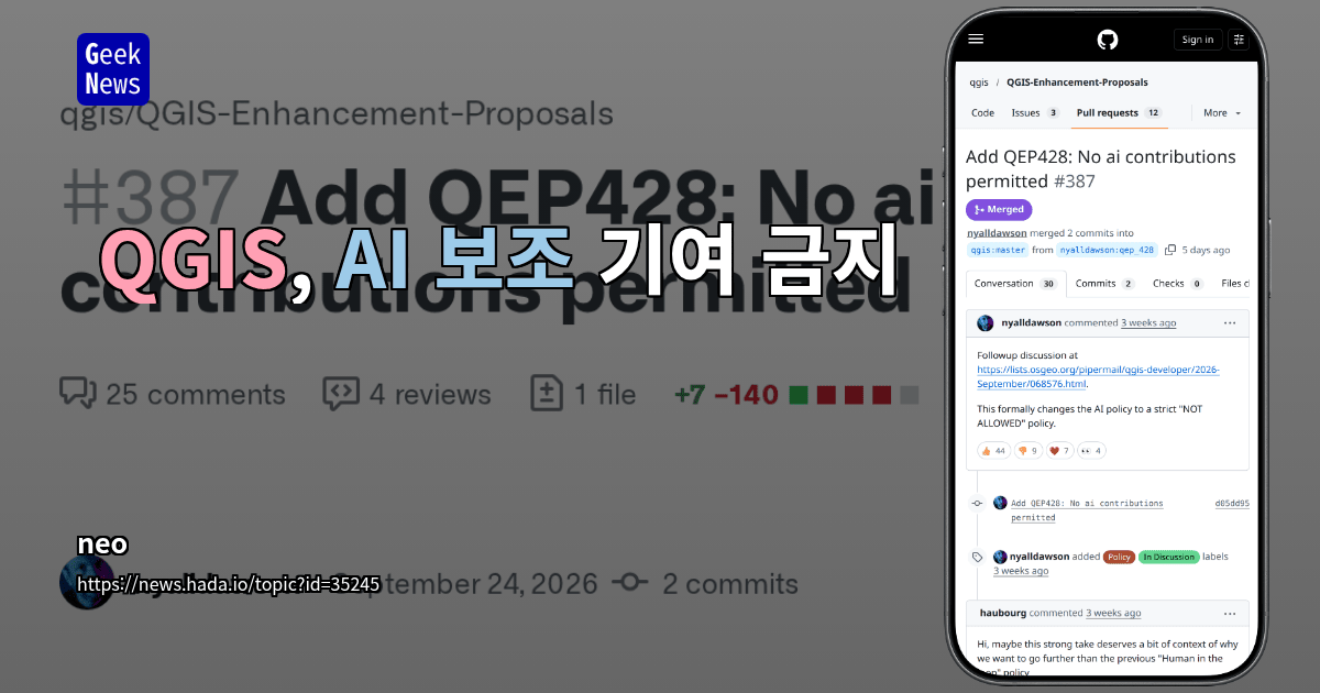 QGIS, AI 보조 기여 금지