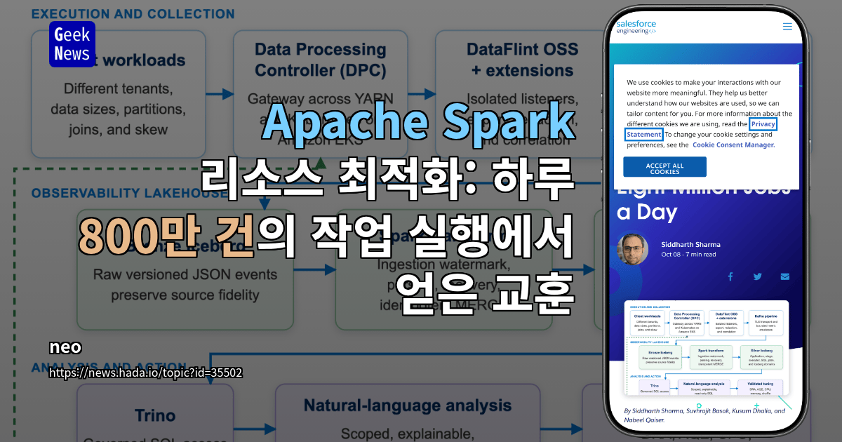 Apache Spark 리소스 최적화: 하루 800만 건의 작업 실행에서 얻은 교훈