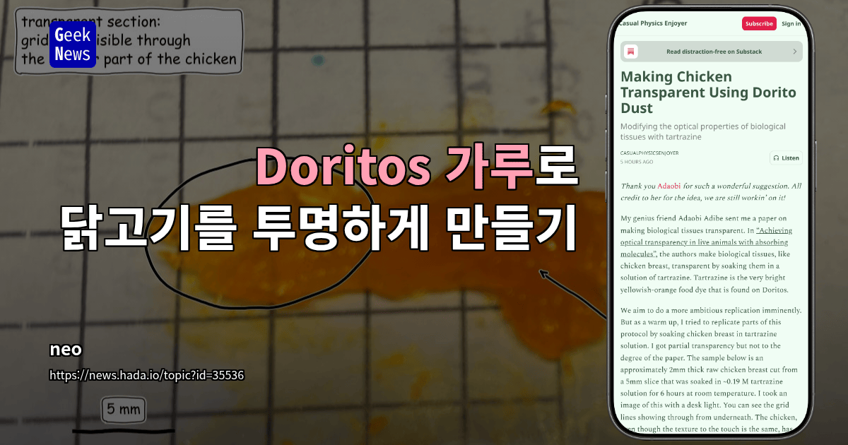 Doritos 가루로 닭고기를 투명하게 만들기
