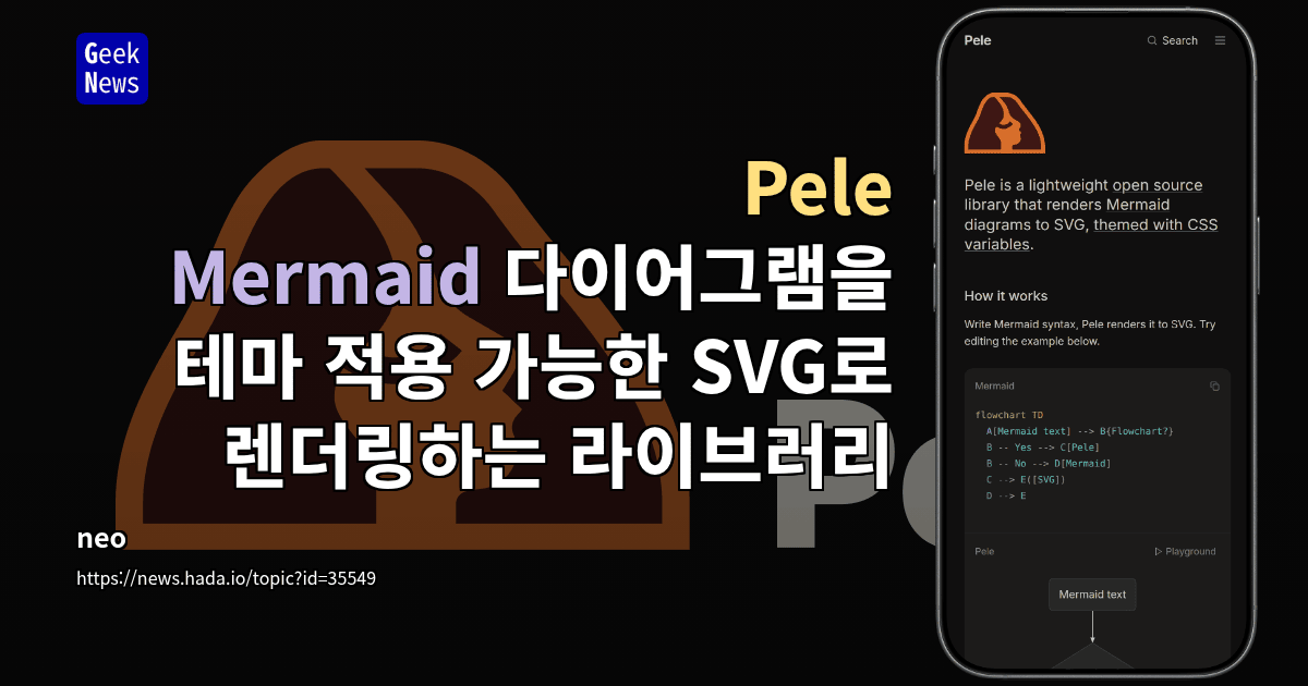 Pele - Mermaid 다이어그램을 테마 적용 가능한 SVG로 렌더링하는 라이브러리