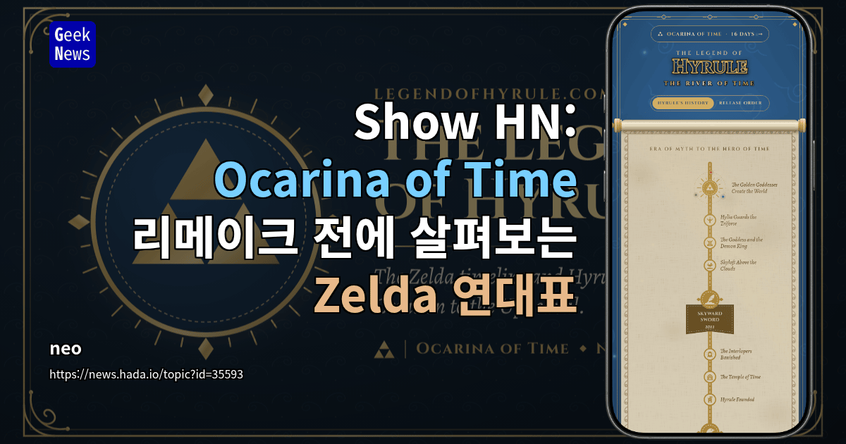 Show HN: Ocarina of Time 리메이크 전에 살펴보는 Zelda 연대표