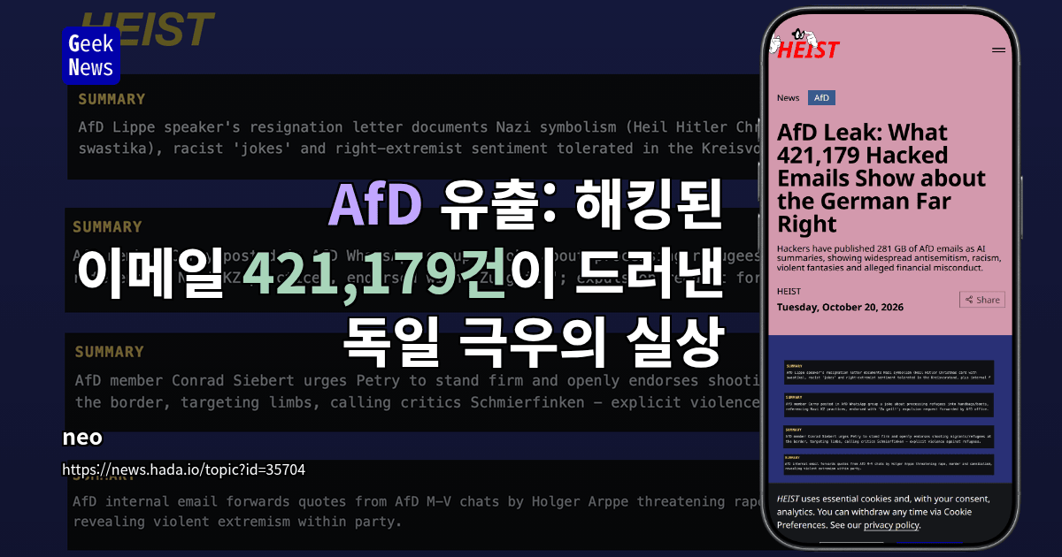 AfD 유출: 해킹된 이메일 421,179건이 드러낸 독일 극우의 실상