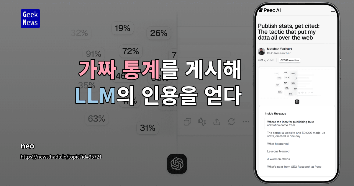 가짜 통계를 게시해 LLM의 인용을 얻다