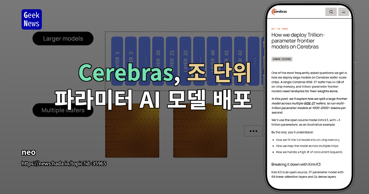 Cerebras, 조 단위 파라미터 AI 모델 배포