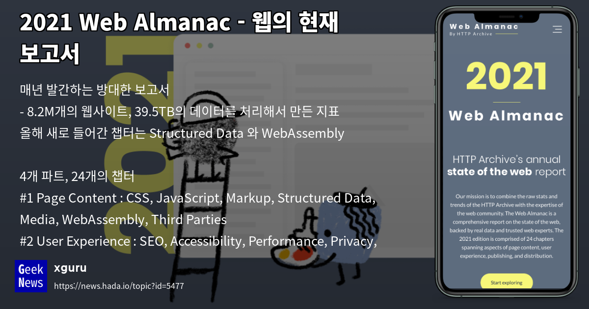 2021 Web Almanac - 웹의 현재 보고서 | GeekNews